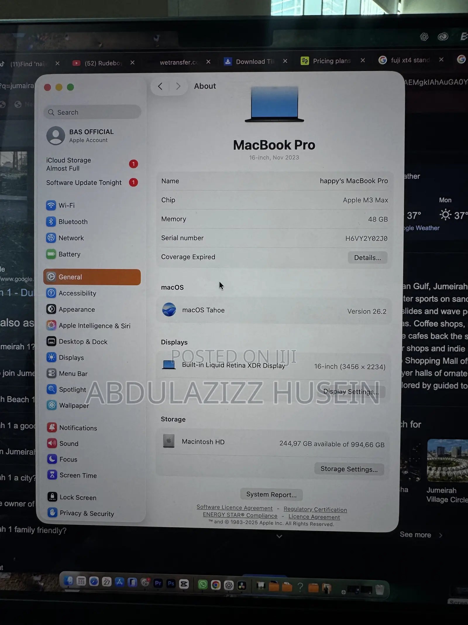 Laptop Apple MacBook Pro 2023 M3 Max 48GB Apple M3 Max SSD 1T