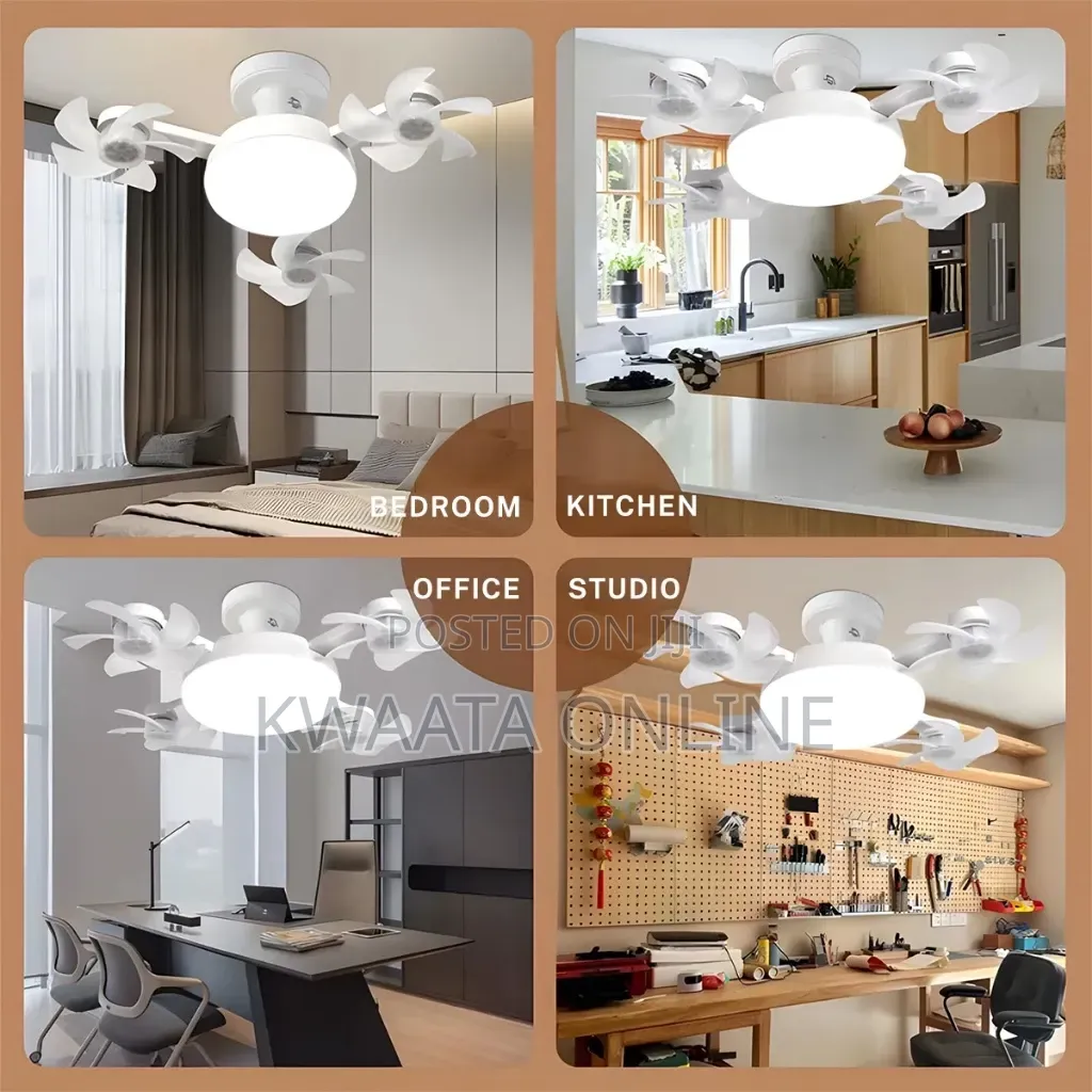 2 in 1 Drone Fan Light, 3 Colors Hanging Fans With Led Lights,(4 Head)