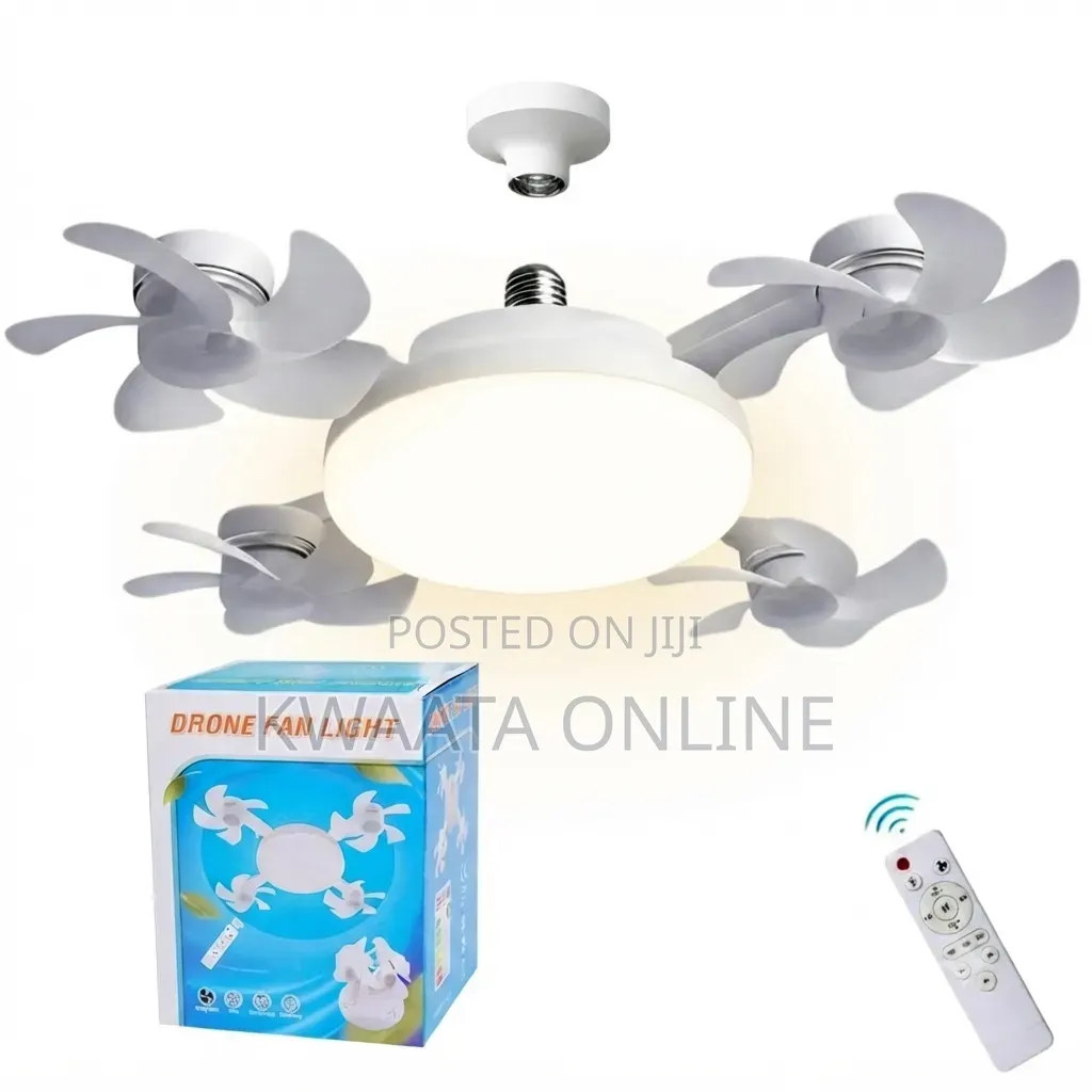 2 in 1 Drone Fan Light, 3 Colors Hanging Fans With Led Lights,(4 Head)