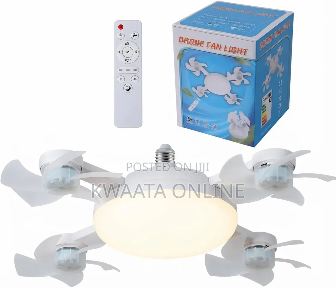 2 in 1 Drone Fan Light, 3 Colors Hanging Fans With Led Lights,(4 Head)