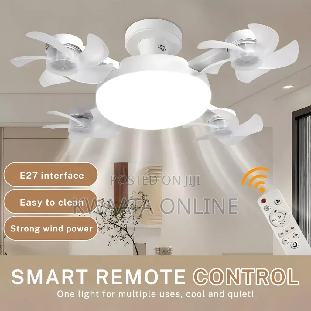 2 in 1 Drone Fan Light, 3 Colors Hanging Fans With Led Lights,(4 Head)