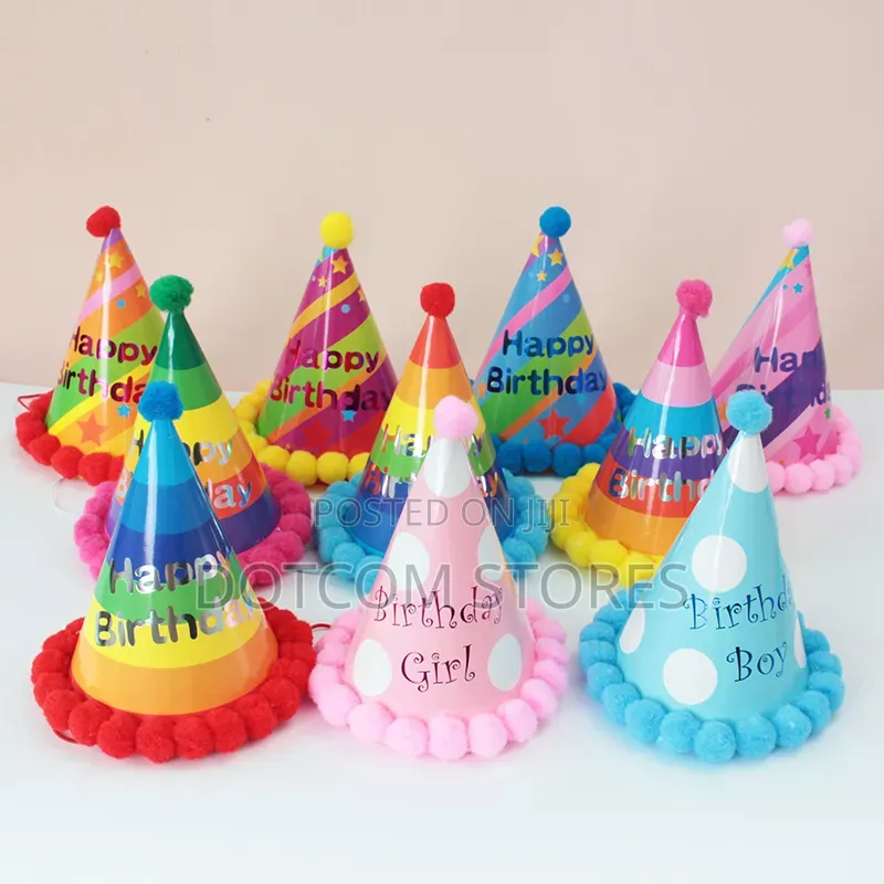 6pcs Birthday Party 3 Color Gonda Cap