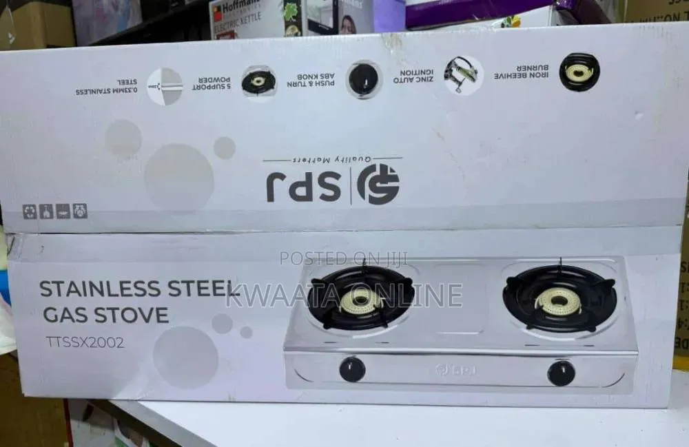 SPJ Gas Stove Double Burner, Stainless Steel Cooker,Automatic Ignition
