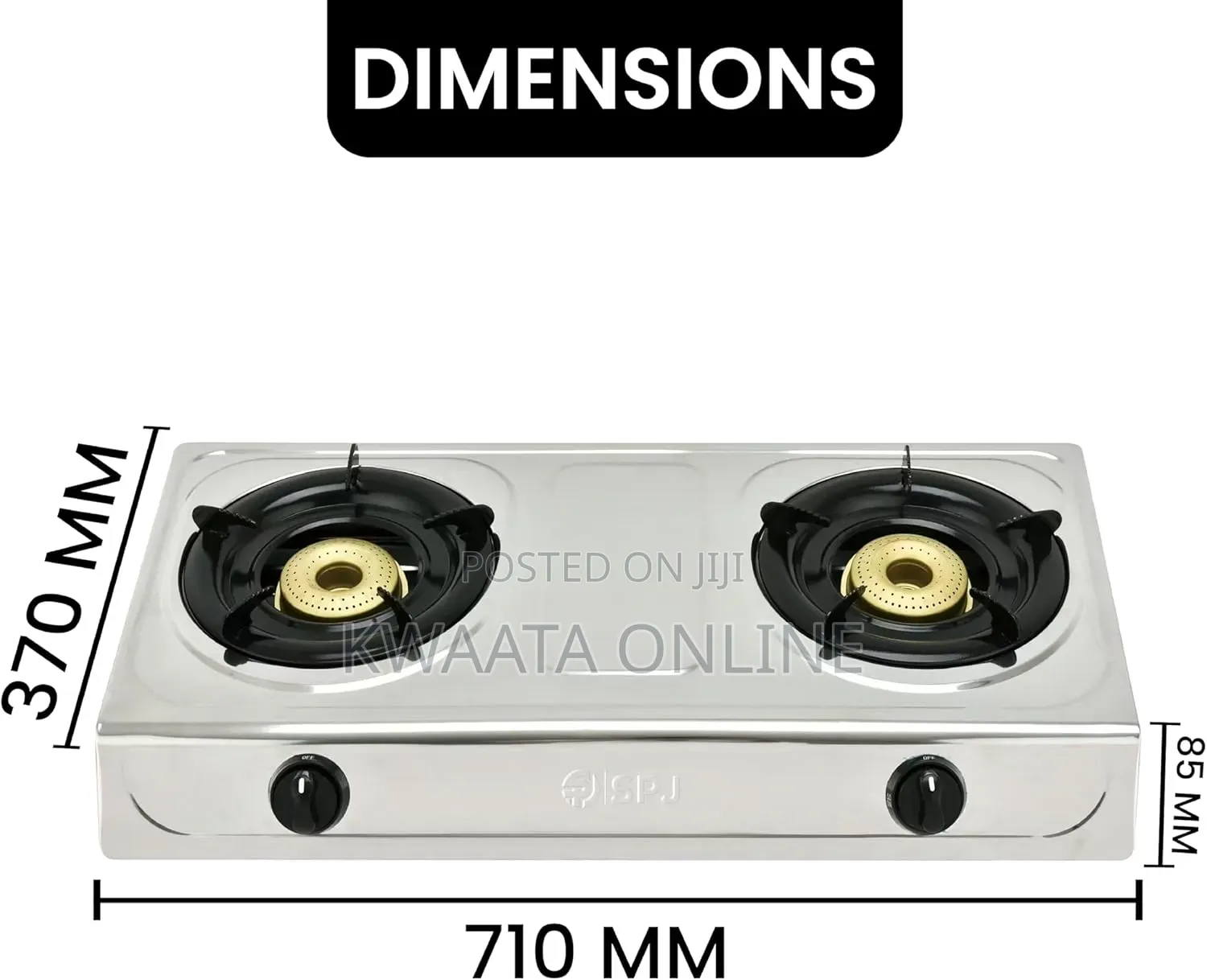 SPJ Gas Stove Double Burner, Stainless Steel Cooker,Automatic Ignition
