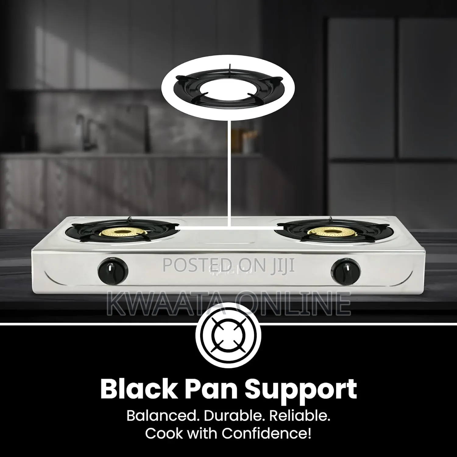 SPJ Gas Stove Double Burner, Stainless Steel Cooker,Automatic Ignition