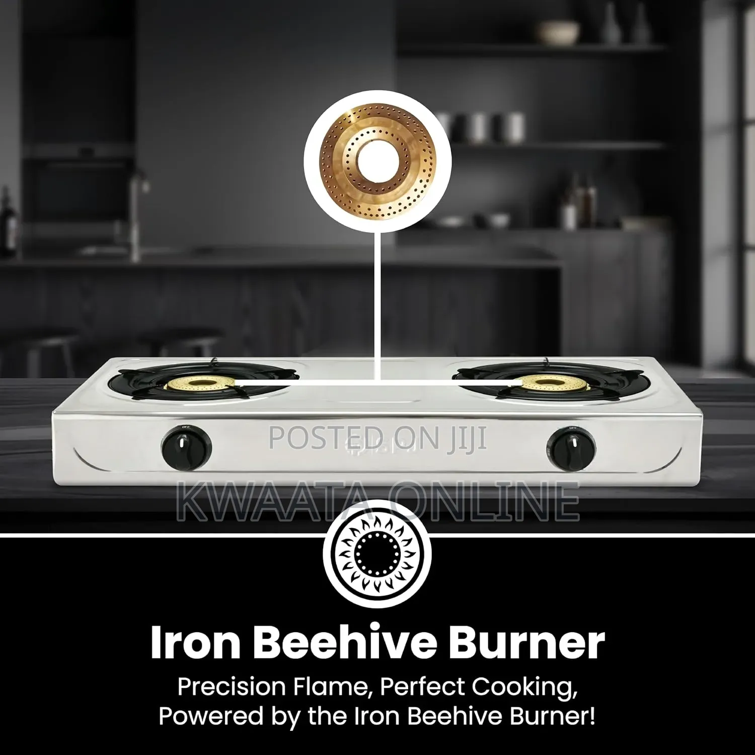 SPJ Gas Stove Double Burner, Stainless Steel Cooker,Automatic Ignition