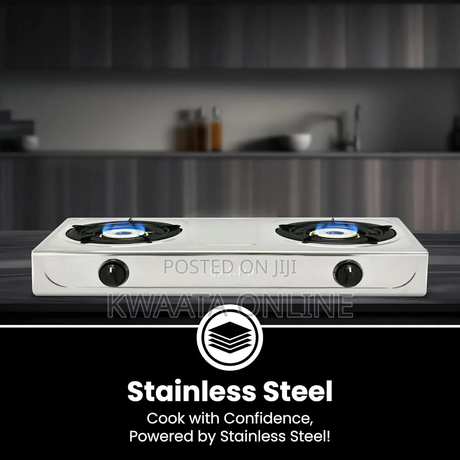SPJ Gas Stove Double Burner, Stainless Steel Cooker,Automatic Ignition