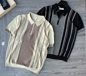Stylish Knit Polo Shirts. Green, Black, Cream