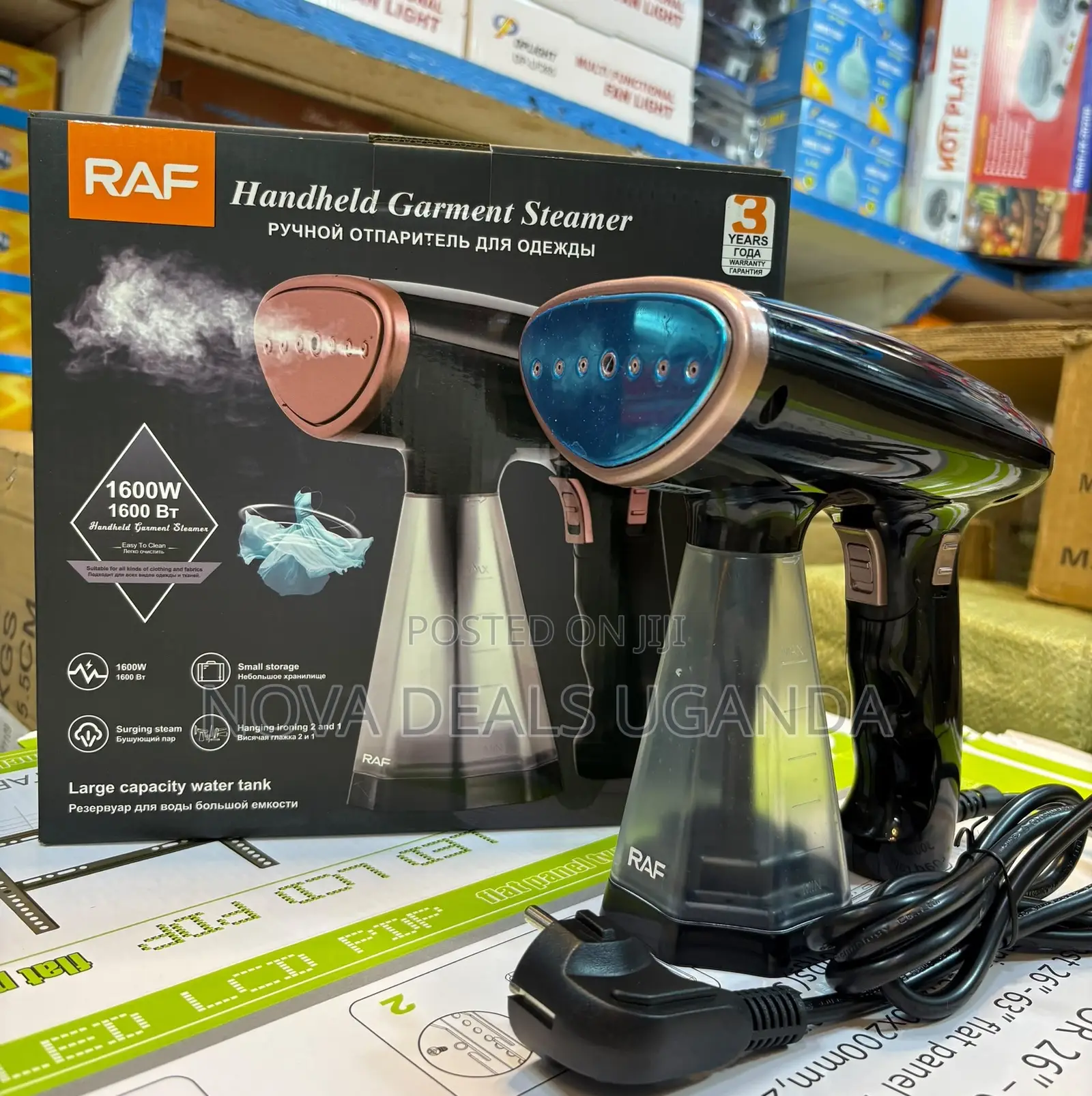 RAF 1600W Handheld Garment Steamer, Portable Steamer With Large Tank