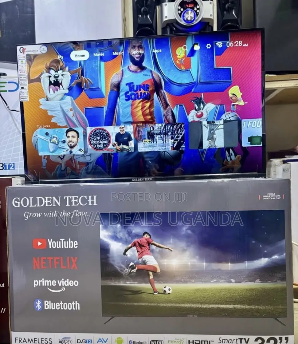 Brand New Golden Tech 32inch Frameless Smart TV With Free Remote