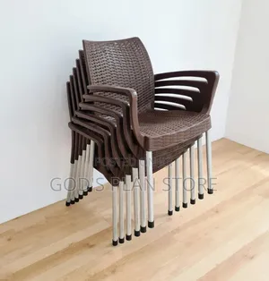 Rattan-Style Plastic Armchairs Plastic Chairs