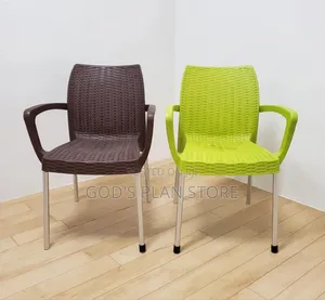 Rattan-Style Plastic Armchairs Plastic Chairs
