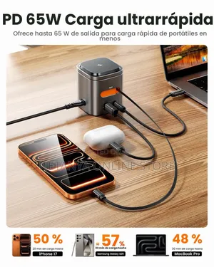 6in1 80W Charging Station With Retractable USB C Cable