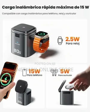 6in1 80W Charging Station With Retractable USB C Cable