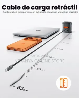 6in1 80W Charging Station With Retractable USB C Cable