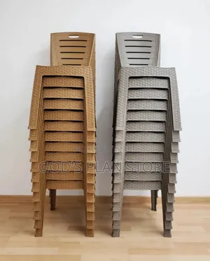 Gold Rattan-Style Plastic Chairs Plastic Chairs