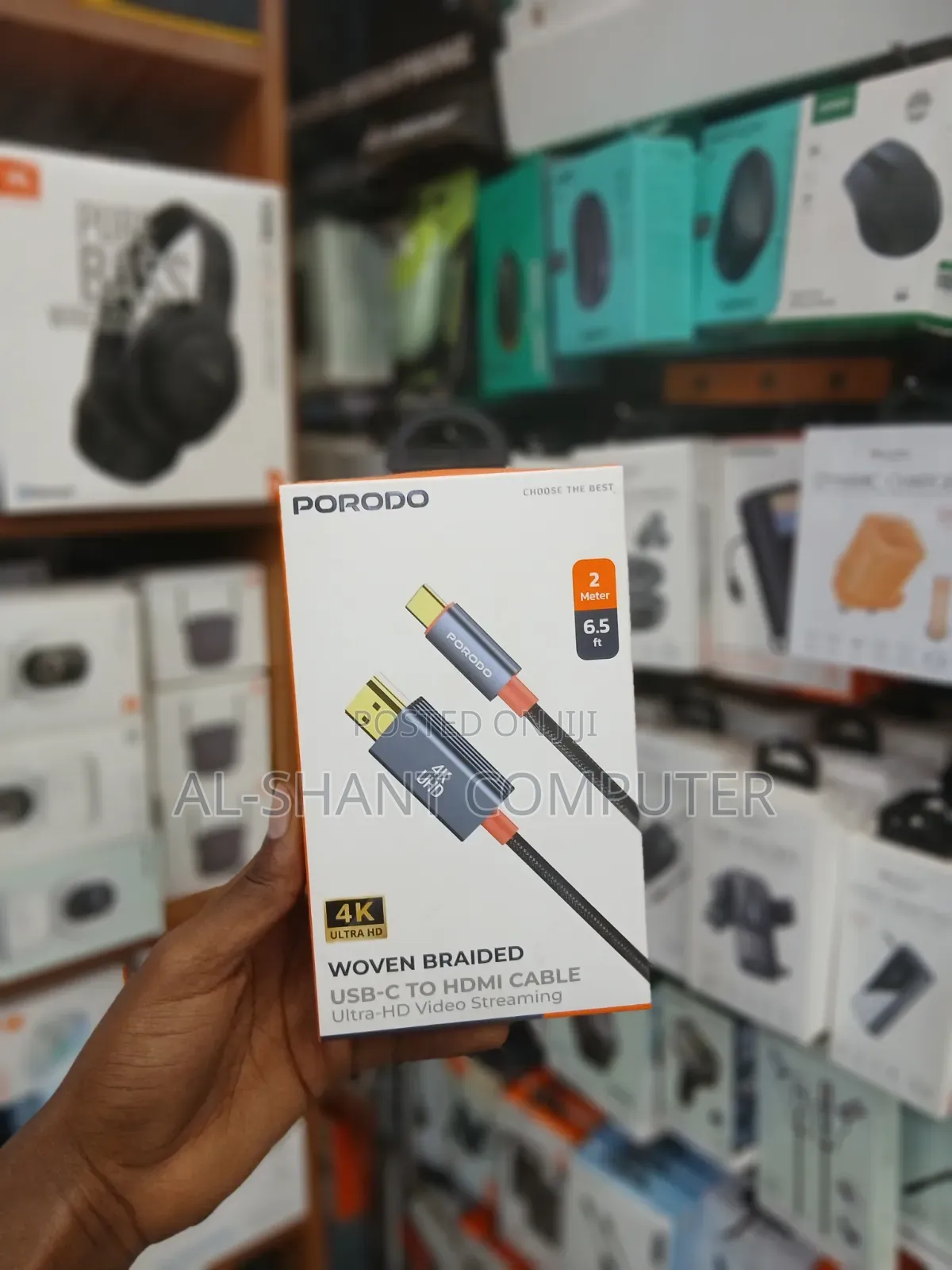 Porodo Woven Braided USB-C to Hdmi Cable