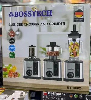 Bosstech 3-in-1 Blender, Chopper and Grinder (Model: BT-8002).