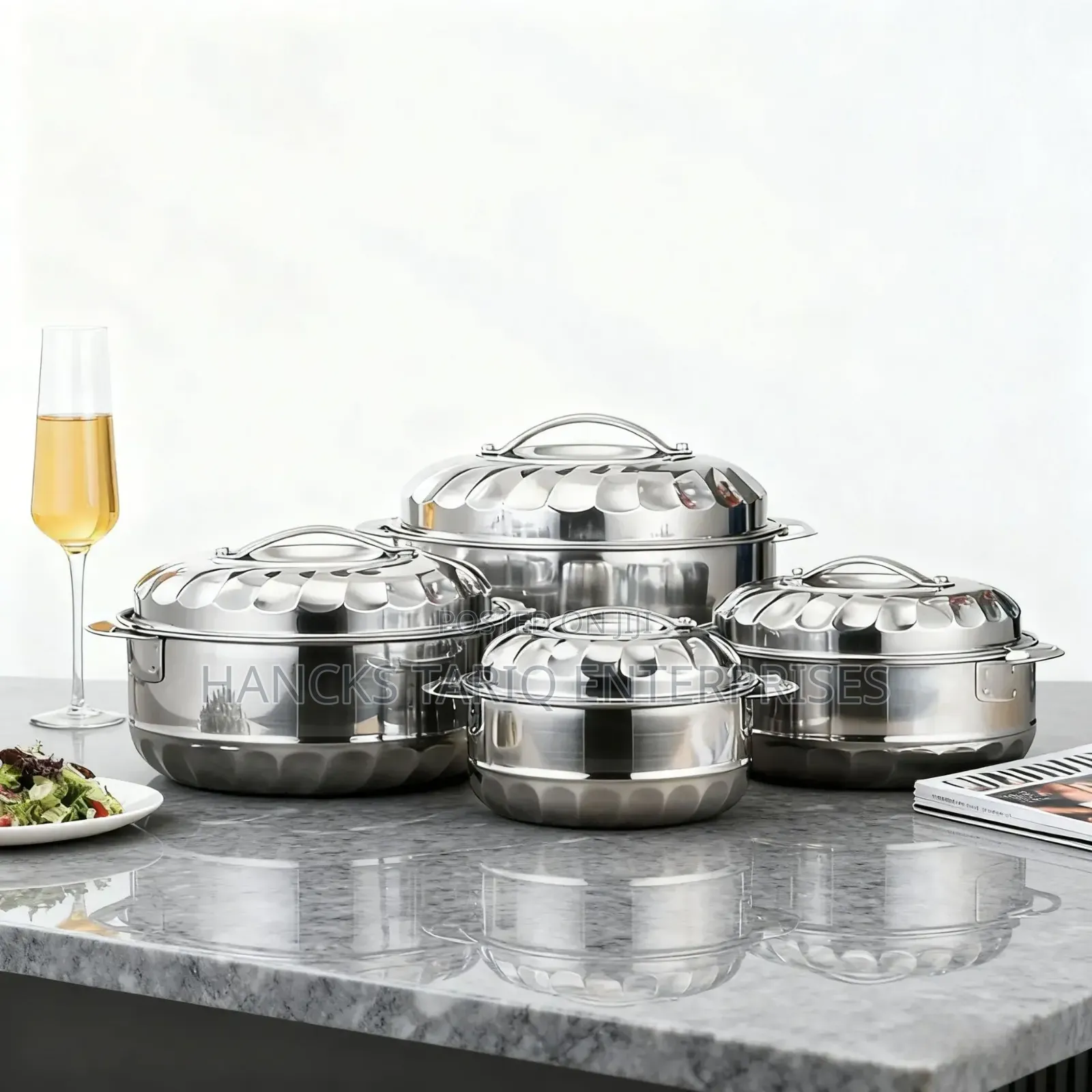 Stainless Steel Casserole / Hot Pot Set ("Fresh Box").