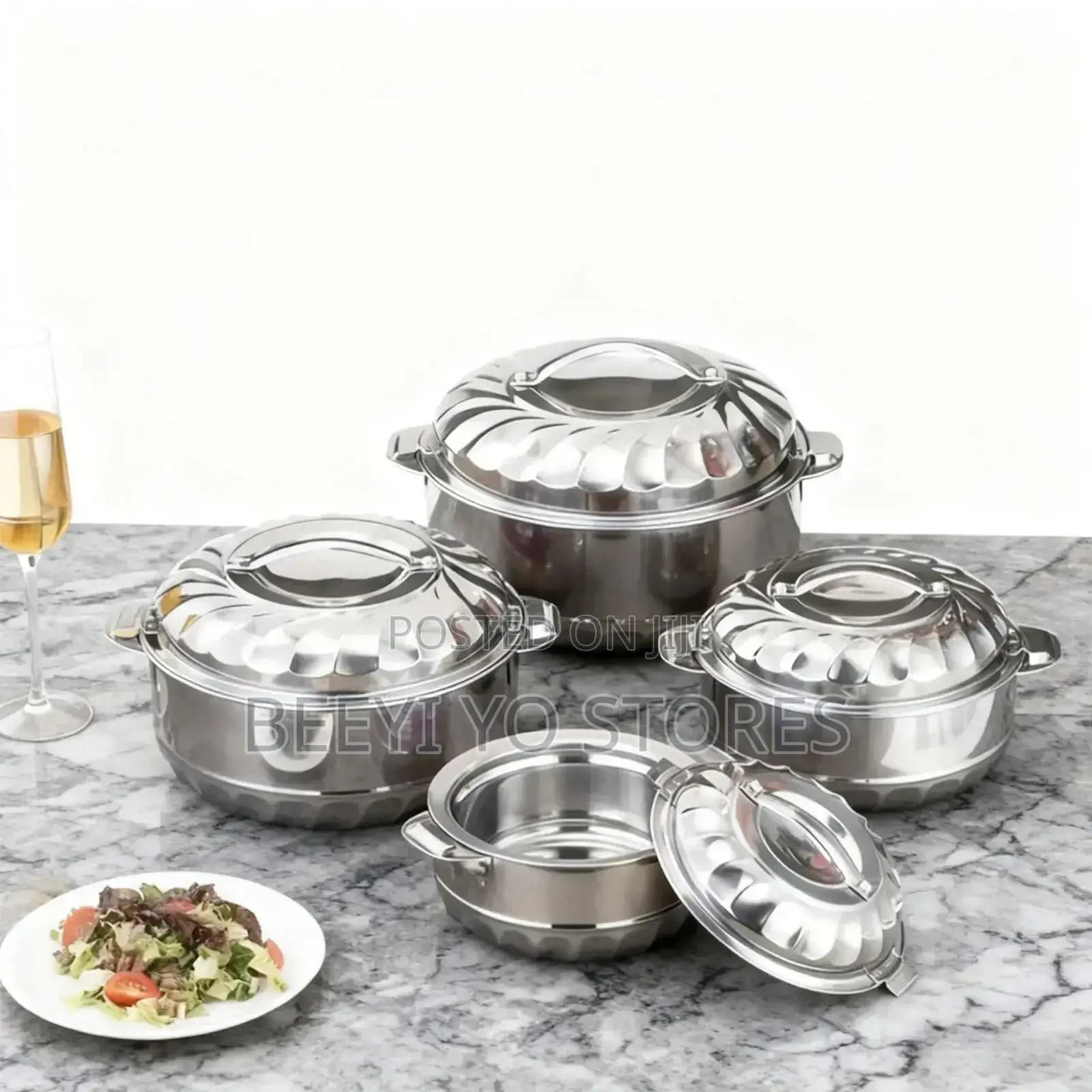 Stainless Steel Casserole / Hot Pot Set ("Fresh Box").