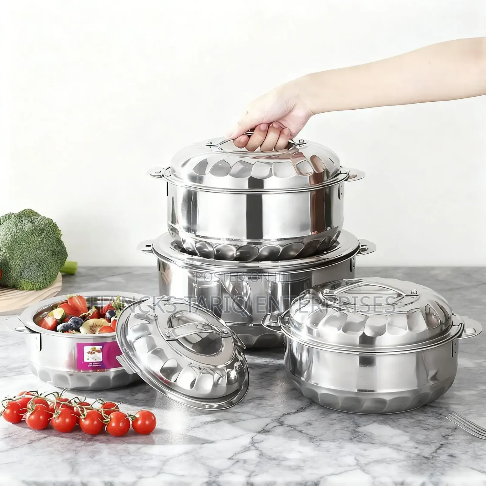 Stainless Steel Casserole / Hot Pot Set ("Fresh Box").