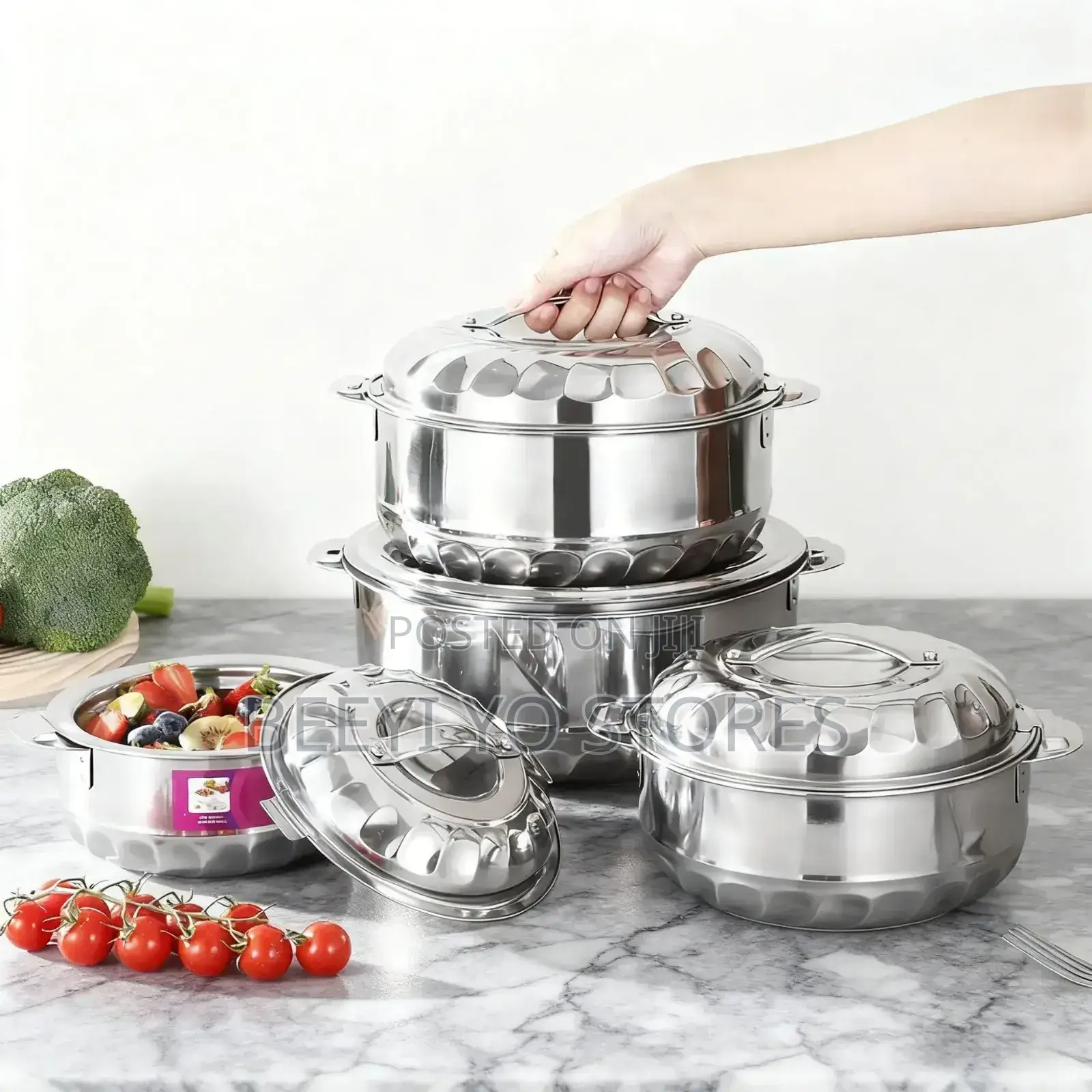 Stainless Steel Casserole / Hot Pot Set ("Fresh Box").
