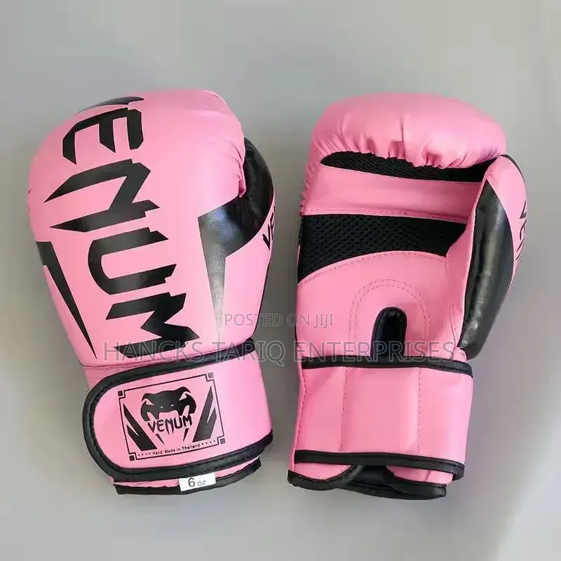Venum Pink and Black Boxing Gloves (6 Oz).