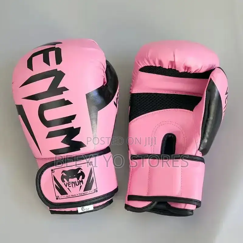 Venum Pink and Black Boxing Gloves (6 Oz).