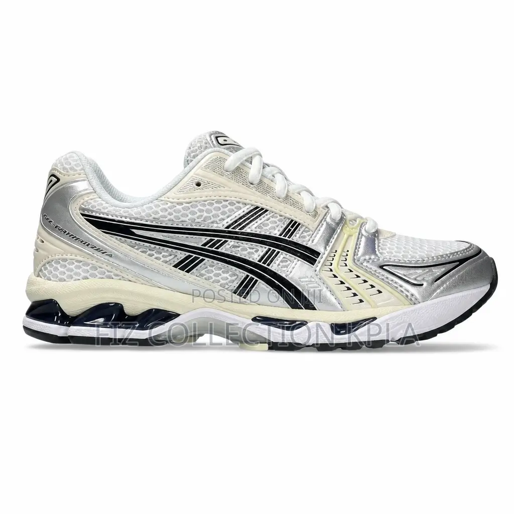 Original ASICS GEL-KAYANO 14 White Midnight Navy Sneakers