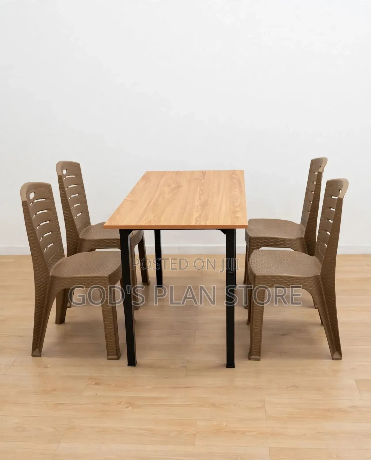 4 -Seater Wooden Top Foldable Dining Table and Chairs Set