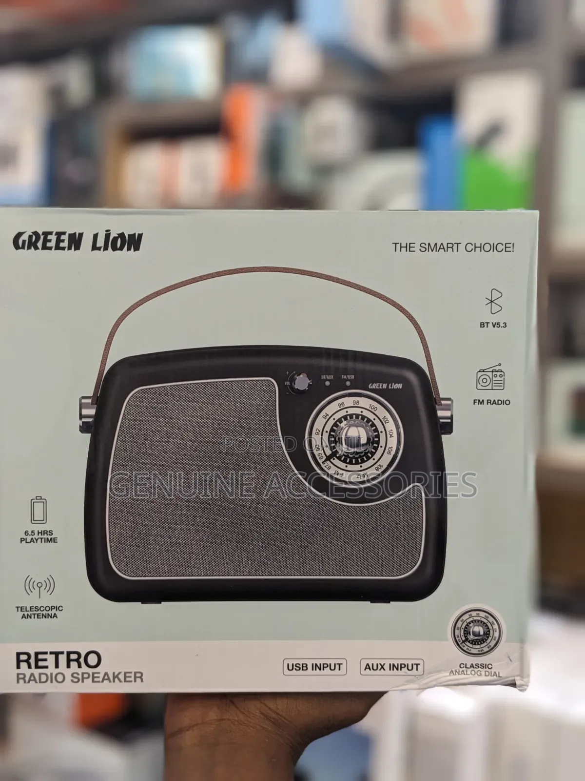 Green Lion Retro Radio Speaker With FM Bluetooth