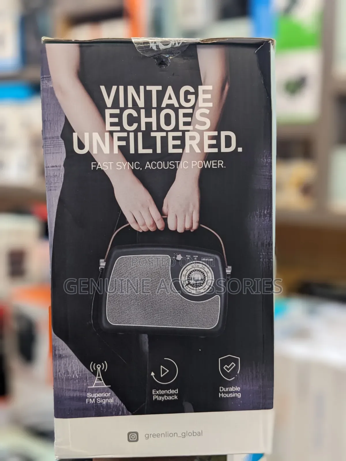 Green Lion Retro Radio Speaker With FM Bluetooth