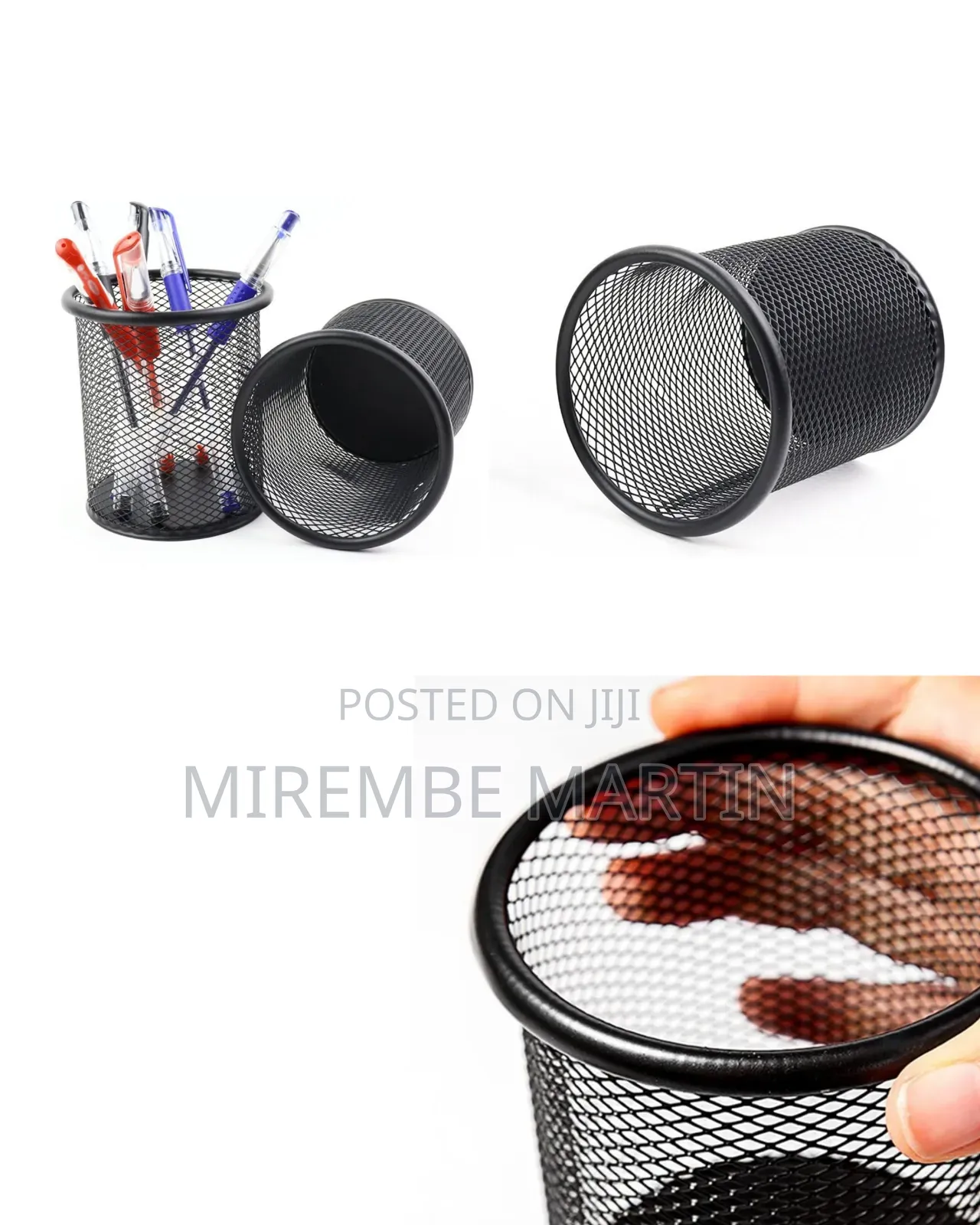 Pencil Hole Round Pen Holder Mesh Pencil Holder Metal Pencil Holder