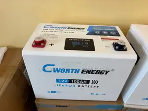 12V 100Ah Cworth Lithium Solar Battery LiFePO4 With LCD Display