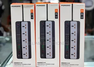 Porodo 3000w 5AC Universal Power Strip With 9 USB Ports