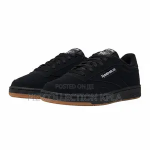 Original Reebok Club C 85 Black Suede Gum Sole Sneakers
