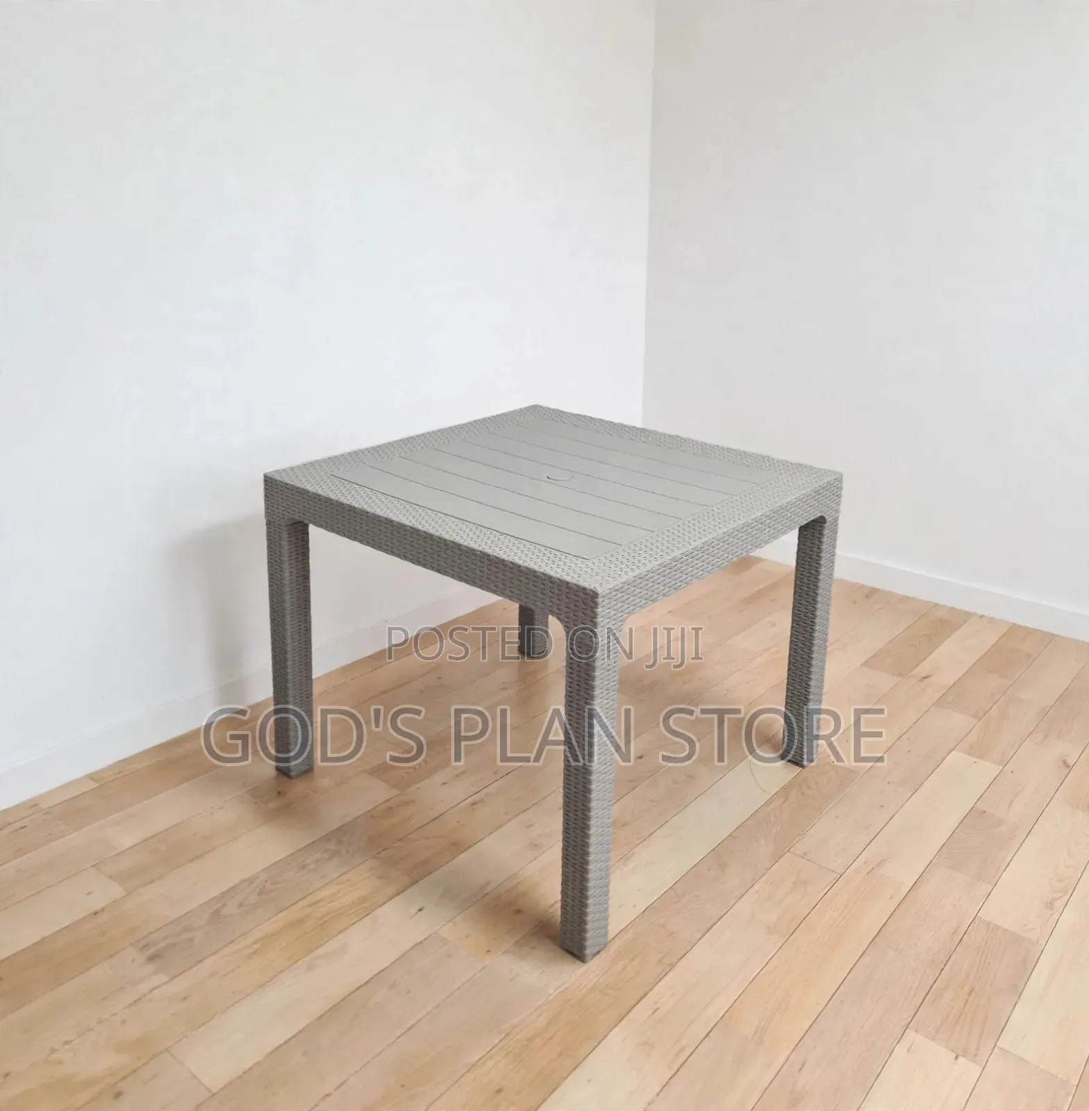 Square Gray Rattan Plastic Table Plastic Table 4people
