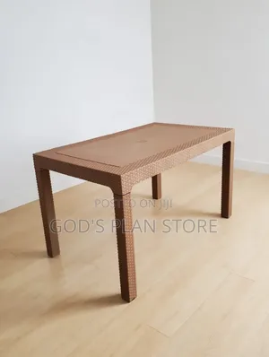 Rectangular Brown Rattan Plastic Table Plastic Table 6people