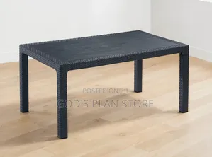 Rectangular Brown Rattan Plastic Table Plastic Table 6people