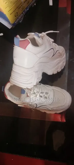 Women's Chunky Platform Shoes _ Trendy White Mesh Streat Wear Size 37