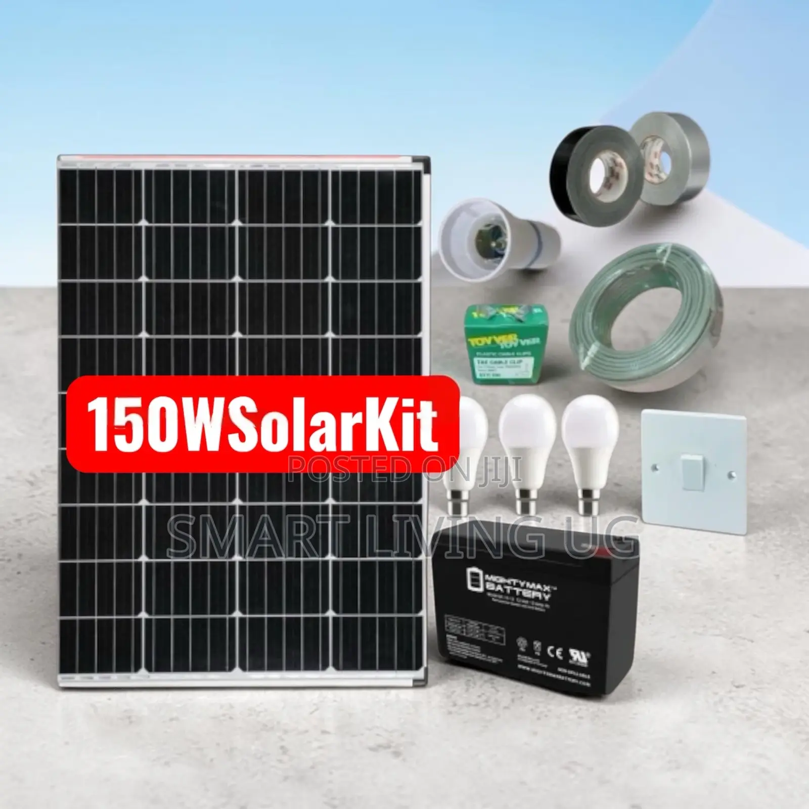 150W Complete Solar Home Lighting Kit – Reliable Off-Grid Power Via