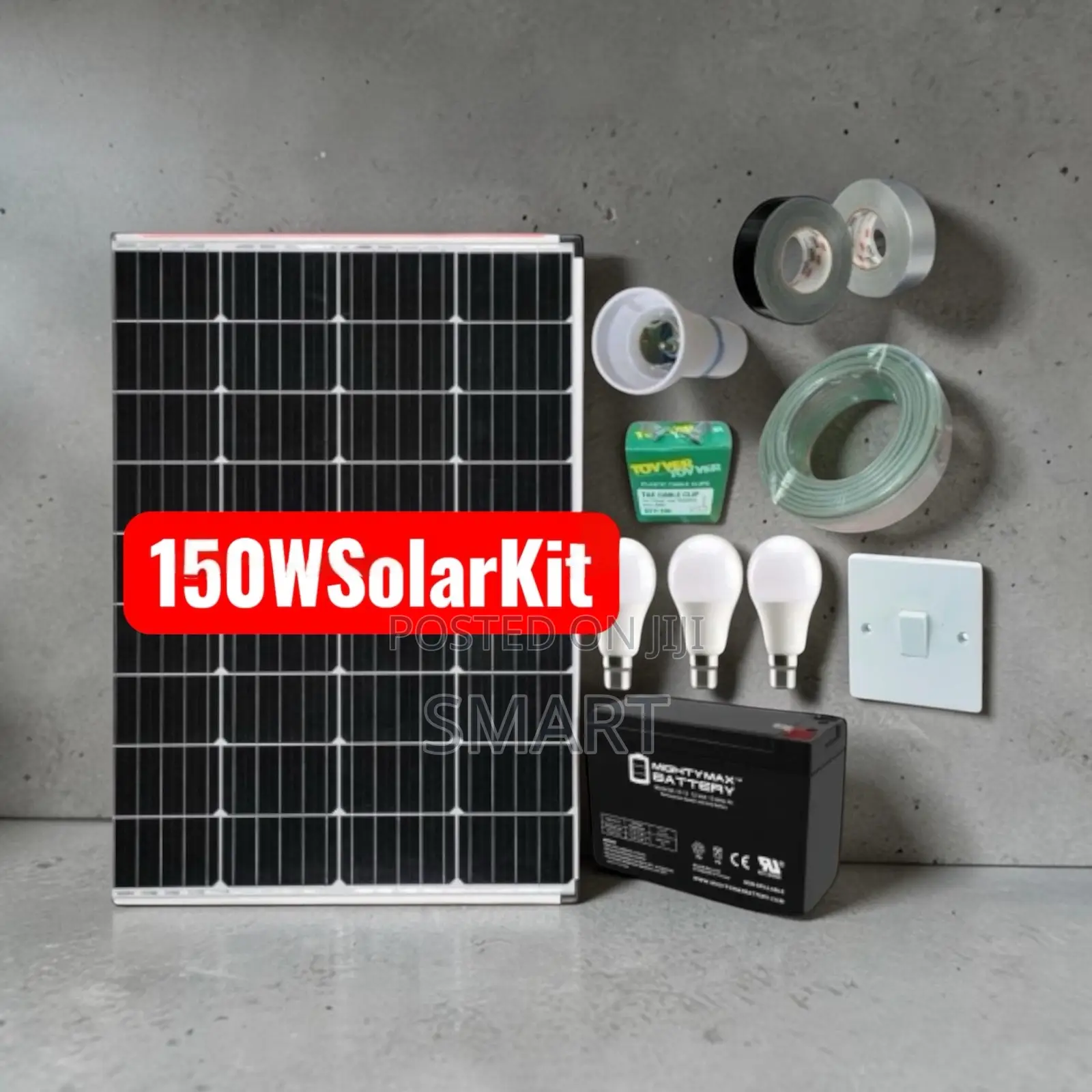 150W Complete Solar Home Lighting Kit – Reliable Off-Grid Power Via