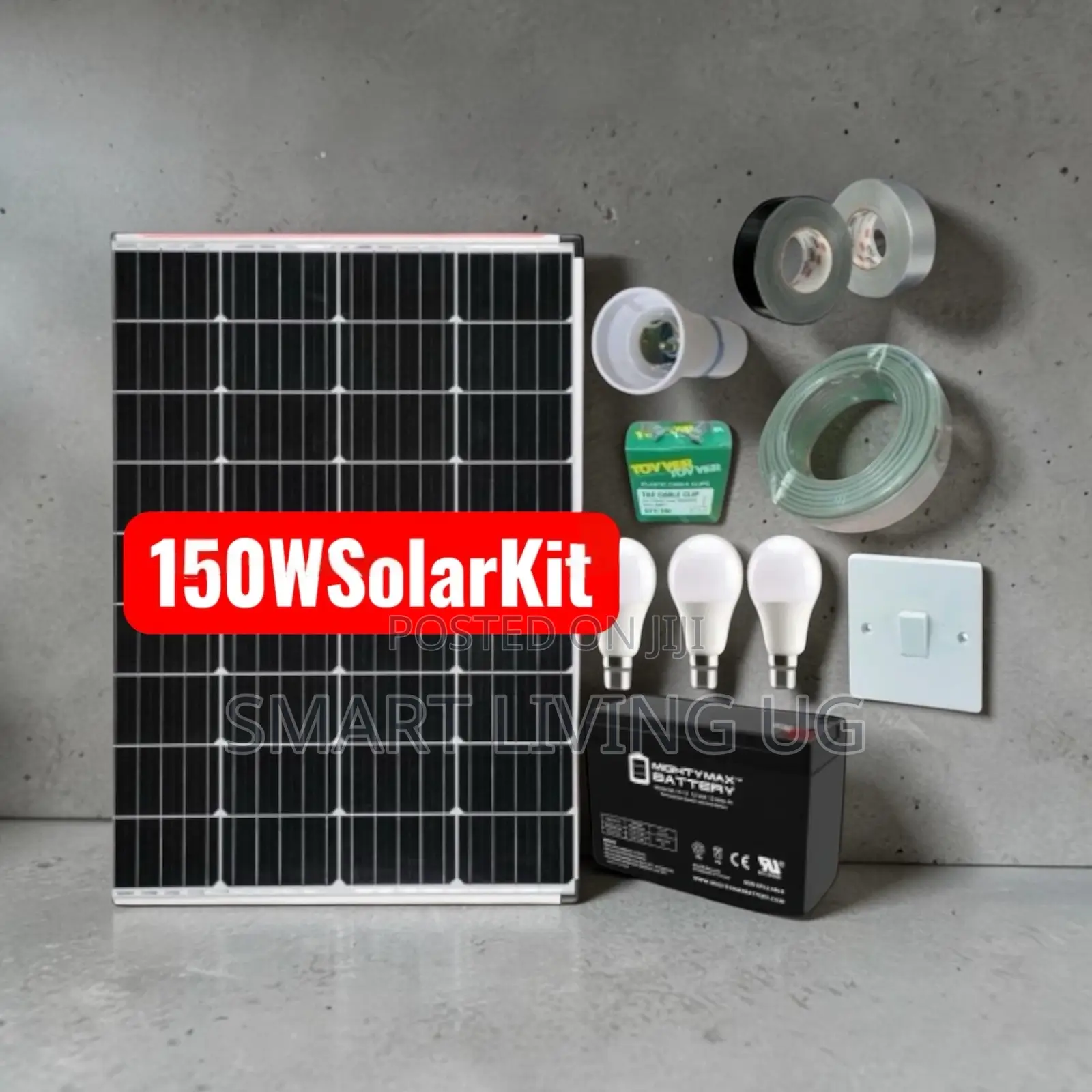 150W Complete Solar Home Lighting Kit – Reliable Off-Grid Power Via