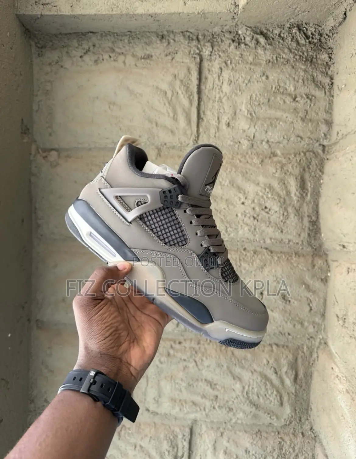 Original Nike Air Jordan 4 Retro Fear Grey Black Sneakers