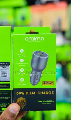 Oraimo Powerdrive 7691 Pro – 69w Dual Fast Car Charger (Occ-7691d)