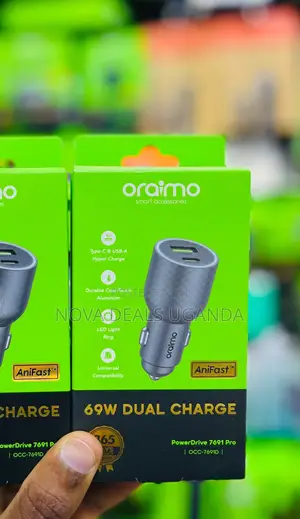 Oraimo Powerdrive 7691 Pro – 69w Dual Fast Car Charger (Occ-7691d)