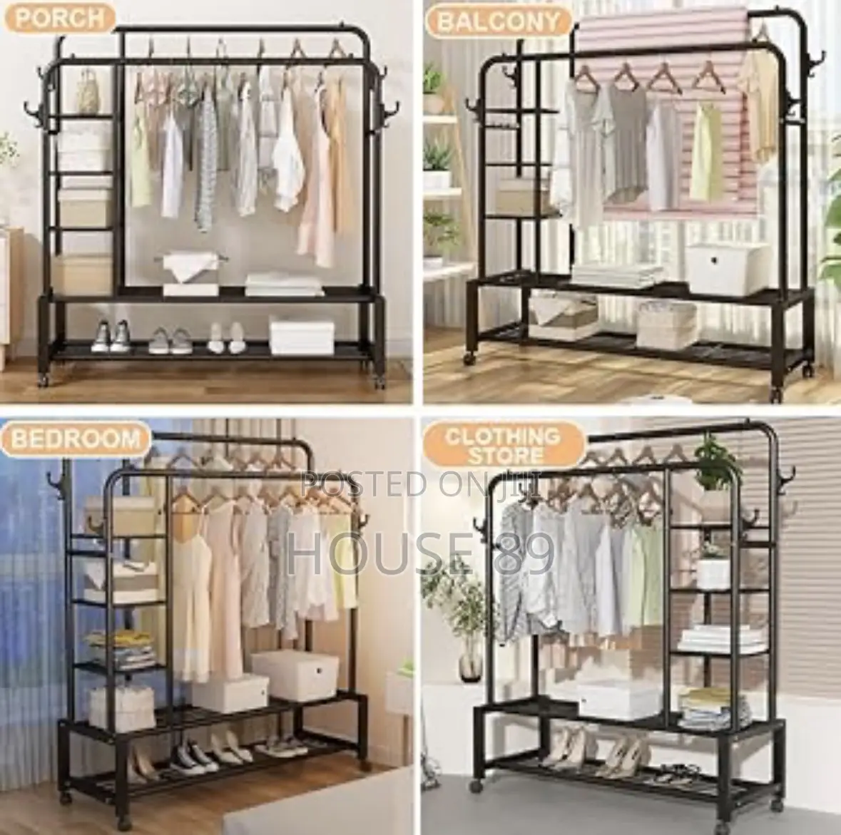 Generic Double Pole Clothes Rack