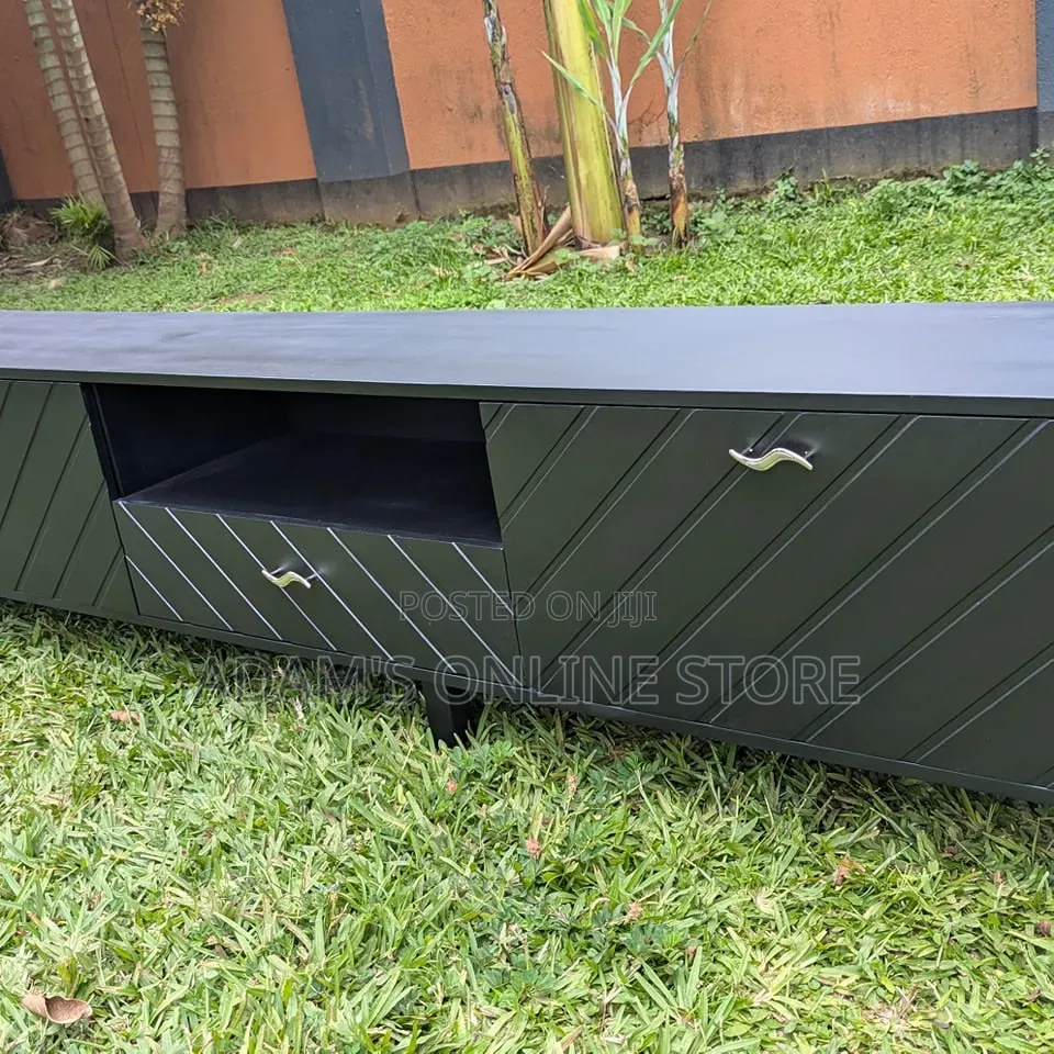 Black TV Stand Unit 182cm Length