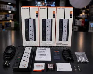 Porodo 5 AC Universal Power Strip 3000W, 9 USB PD35W, QC20W 24H Timer