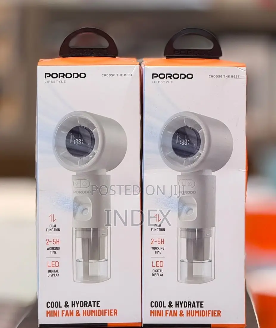 Porodo Cool Hydrate Mini Fan Humidifier, Handheld Misting Fan
